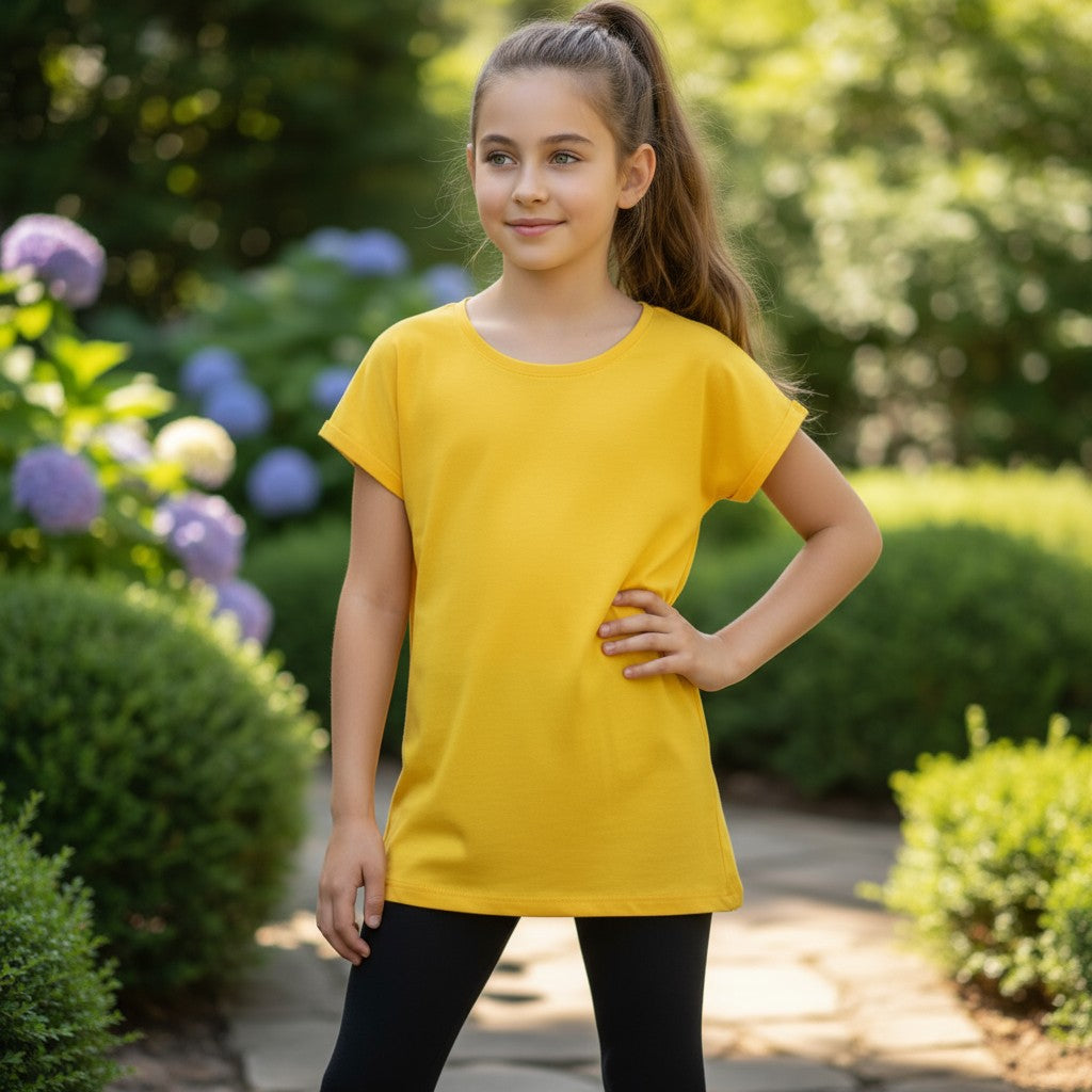 Girls' Fitted Tee – 100% Cotton