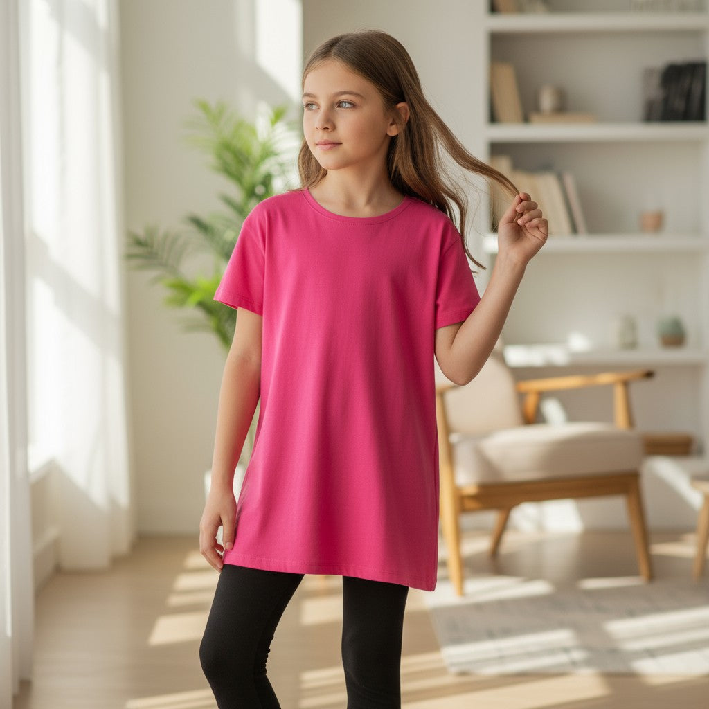 Girls' Fitted Tee – 100% Cotton