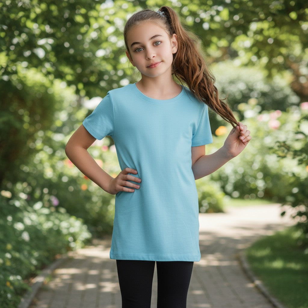 Girls' Fitted Tee – 100% Cotton