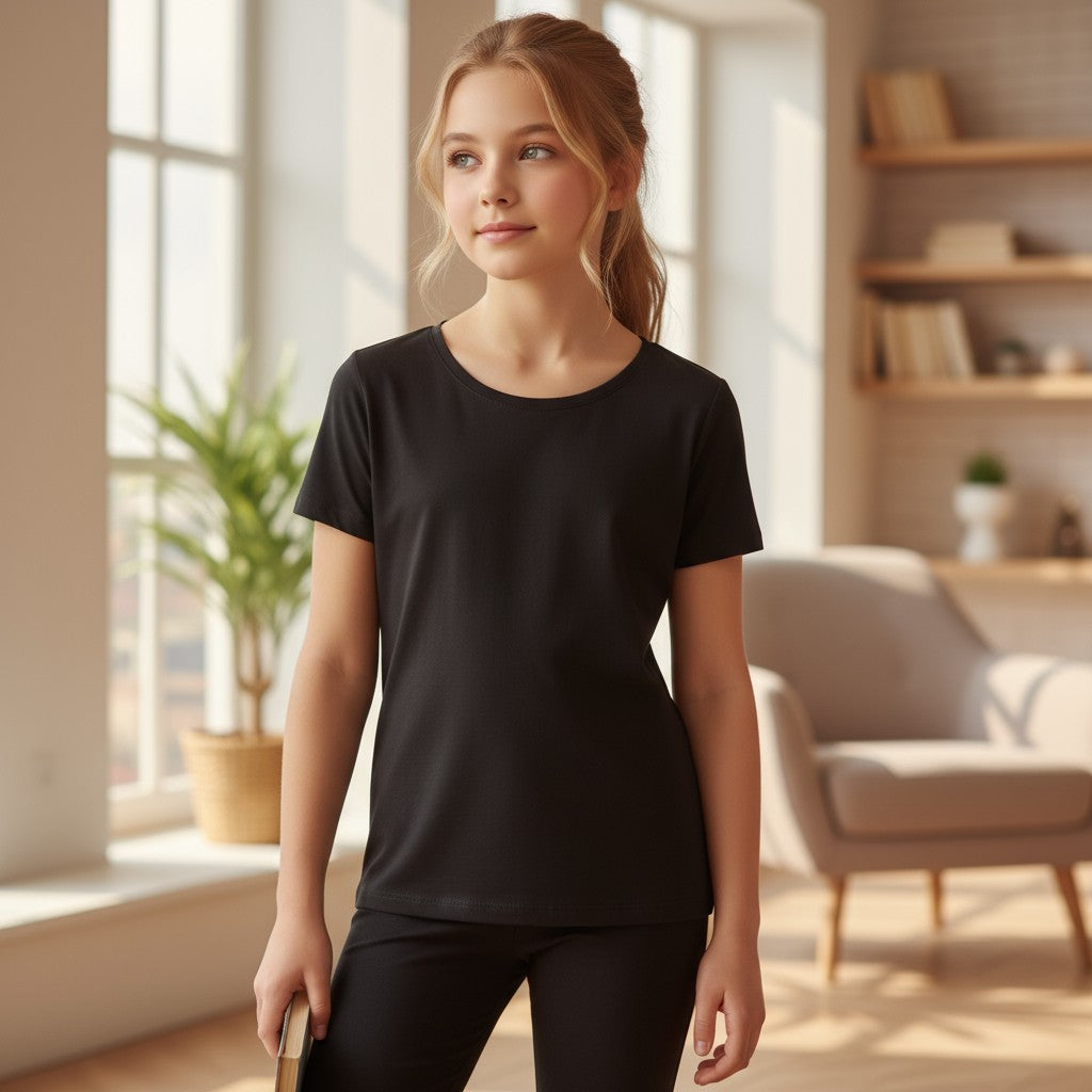 Girls' Fitted Tee – 100% Cotton