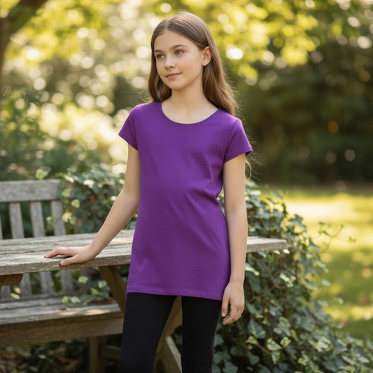 Girls' Fitted Tee – 100% Cotton