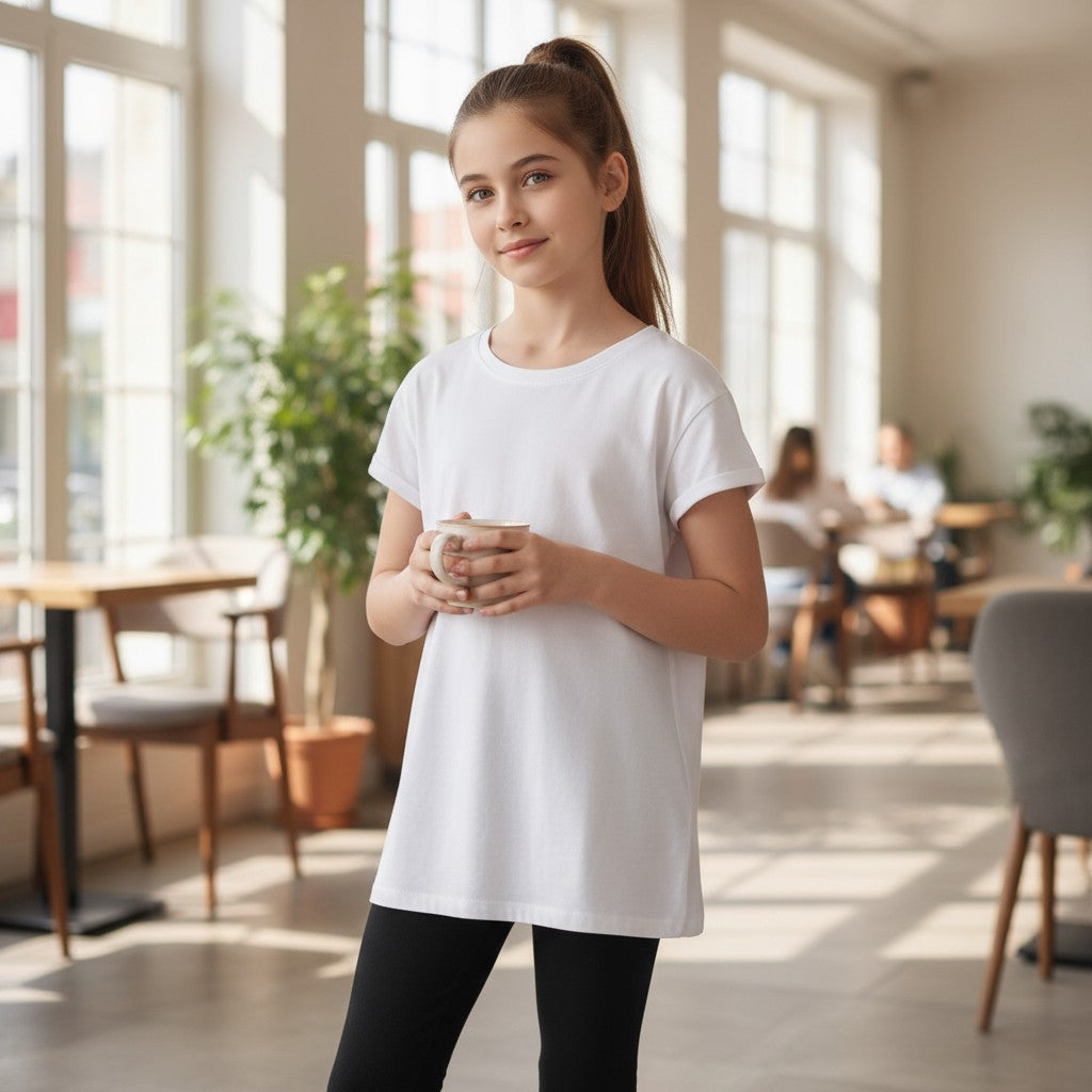 Girls' Fitted Tee – 100% Cotton