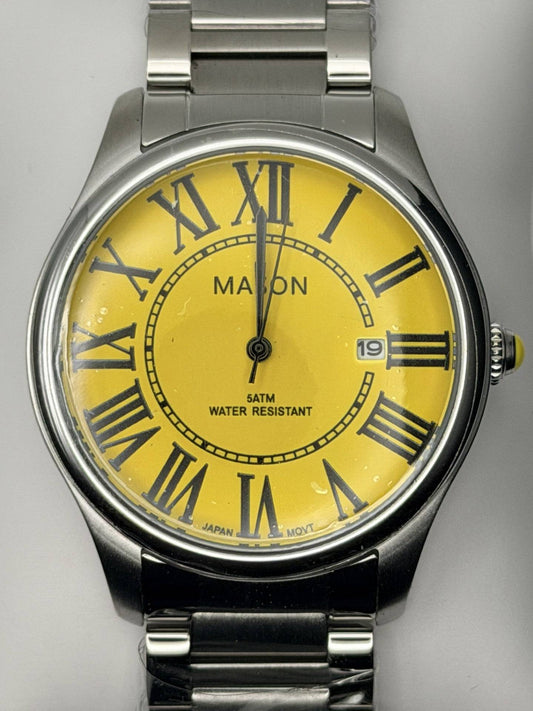 Kinetic Mastery &amp; Luxury Command: Mason Men’s Stainless Steel Automatic Watch (5 ATM)